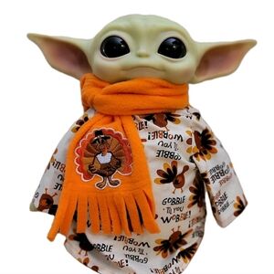 2 pc. Thanksgiving Turkey Gobble Wobble Outfit & Scarf Set fits 11" MATTEL Plush